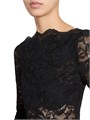 Paco Rabanne Легкий кружевной укороченный топ Rabanne с лодочным вырезом и длинными рукавами 11168440