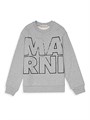 Молодежное худи Marni с крупным логотипом на груди, круглым вырезом и длинными рукавами из 100% хлопка 11164984