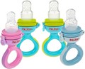 Nuby Детский силиконовый диспенсер для питания, 2 шт: аквамариновый и синий, удобная ручка, для первых прикормов и прорезывания зубов, 10+ месяцев 11303018