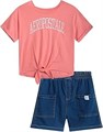 Детский комплект AEROPOSTALE: Топ с короткими рукавами и шорты-пейпервэг из твила или денима (7-12 лет) 11268008