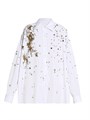 Оверсайз рубашка Dries Van Noten Casia из хлопкового поплина с украшениями и длинными рукавами 11030858