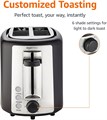 Amazon Basics Тостер для 2 тостов с 7 уровнями прожарки, широкими слотами для бэйглов и специальных видов хлеба, 800 Вт, черный и серебристый 11242396