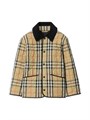 Куртка Barn из тёплого стёганого нейлона Burberry с фирменным принтом и вельветовым воротником для девочек 11013099