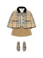 Куртка Barn из тёплого стёганого нейлона Burberry с фирменным принтом и вельветовым воротником для девочек 11013099