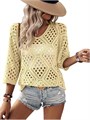 Вязаный летний топ Verdusa с открытыми плечами и рукавом 3/4 для пляжа и отдыха 11263756