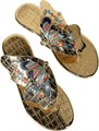 Золотистые модные шлепанцы Gorglitter с открытым носком и этническим дизайном бабочки 11287916