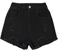 Детские джинсовые шорты для девочек от GORGLITTER с рваными элементами, высокой посадкой и прямым кроем, выполненные из мягкого денима 11261006