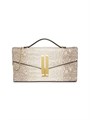 Demellier Сумка-клатч Vancouver из кожи с текстурой ящерицы, 25 см, с ручкой и золотистой застежкой 11029529