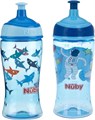 Nuby Детская бутылочка для воды на 355 мл (12 унций) с крышкой, 2 шт., расцветки: голубая с акулами и голубой с астронавтом 11308607