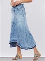 Джинсовая макси-юбка Fisoew с высокой талией и асимметричным подолом, 68% хлопок, 30% полиэстер 11246331