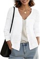 Летний стильный женский кардиган Urban CoCo с вязкой крючком, V-образным вырезом, 3/4-рукавами и пуговицами 11309508