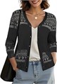 Летний стильный женский кардиган Urban CoCo с вязкой крючком, V-образным вырезом, 3/4-рукавами и пуговицами 11309508