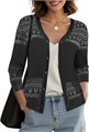 Летний стильный женский кардиган Urban CoCo с вязкой крючком, V-образным вырезом, 3/4-рукавами и пуговицами 11309508