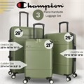 Champion Комплект из 3 жестких пластиковых чемоданов – 21”, 25”, 29” с 8 вращающимися колесами – расширяемые дорожные сумки из прочного ABS, разрешенные для авиаперевозок 11290762