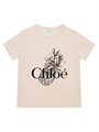 Футболка из 100% хлопка с ананасовым логотипом от Chloe, круглым вырезом, короткими рукавами, сделана в Португалии 11008675