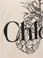Футболка из 100% хлопка с ананасовым логотипом от Chloe, круглым вырезом, короткими рукавами, сделана в Португалии 11008675