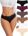 Женские хлопковые трусики Finetoo с кружевной отделкой, низкая посадка, 6 штук в упаковке, размеры S-XL 11264036