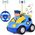 Liberty Imports Моя первая радиоуправляемая мультяшная машинка для детей от 1 до 3 лет, игрушка с дистанционным управлением для малышей от 18 месяцев (полицейская машинка) 11266763
