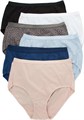 Женские хлопковые трусики Hanes — упаковка из 6 шт., 100% хлопок, высокая посадка, размер 9 11275712