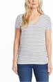 Женская хлопковая футболка Nautica с V-образным вырезом и классическим полосатым дизайном 11253304
