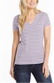 Женская хлопковая футболка Nautica с V-образным вырезом и классическим полосатым дизайном 11253304