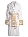 Халат из роскошного хлопка с логотипом Logo Baroque от Versace, поясом и карманами, Италия 11018428
