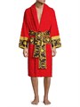 Халат из роскошного хлопка с логотипом Logo Baroque от Versace, поясом и карманами, Италия 11018428