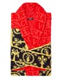 Халат из роскошного хлопка с логотипом Logo Baroque от Versace, поясом и карманами, Италия 11018428