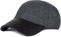 AllSaints Женская шерстяная и кожаная бейсболка с регулируемым ремешком и изогнутым козырьком, серого цвета 11294843