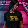 Женская футболка свободного кроя Grunt Style Space Buns &amp, Laser Guns, 60% хлопок, 40% полиэстер, производство США 11314001