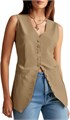 Женский жилет Cicy Bell с пуговицами, приталенный, с V-образным вырезом, безрукавный, для летнего офисного стиля 11244488