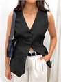 Женский жилет Cicy Bell с пуговицами, приталенный, с V-образным вырезом, безрукавный, для летнего офисного стиля 11244488