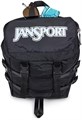 JanSport Компактный черный рюкзак Mini Skip с основным отделением, боковым карманом для бутылки и карманом на молнии 11306659