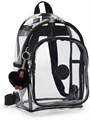 Kipling Прозрачный рюкзак для фестивалей и спорта, вместимость 6,5 литра, 2 отделения на молнии, с регулируемыми лямками 11266022