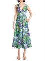 Natori Макси-платье Ayame с акварельным цветочным принтом, 97% хлопок, V-образный вырез 11027242