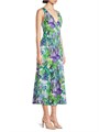Natori Макси-платье Ayame с акварельным цветочным принтом, 97% хлопок, V-образный вырез 11027242