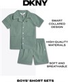 DKNY Набор для мальчиков - 2 предмета: короткая рубашка и шорты из 60% хлопка и 40% полиэстера, размер 2T-6T 11276640