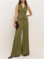 Летний комплект Cicy Bell: жилет и широкие брюки, 2 предмета, с пуговицами и V-образным вырезом 11246152