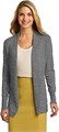 Женский кардиган Port Authority с открытым фасоном, длинный рукав, меланж средней серый 11300562