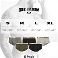Мужские хлопковые брифы True Religion, 5 штук, комфорт и поддержка 11271473
