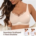 Бра Deangelmon без каркаса, женское, бесшовное, комфортное для ежедневной носки, с волнистым V-образным вырезом 11270077