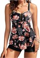 Женский купальник-танкини с контролем живота от Kate Kasin, модель 2025, 2 части, цветочный принт, с шортами 11247828