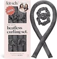 Набор для создания кудрей Kitsch без повреждений – 86 см безнагревательный валик для волос с 2 сатиновыми резинками, удобные кудри для сна 11244389