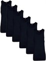 Комплект из 6 майок Hanes с ребристыми манжетами, 100% хлопок, черный цвет, размер L 11287838