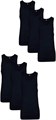 Комплект из 6 майок Hanes с ребристыми манжетами, 100% хлопок, черный цвет, размер L 11287838
