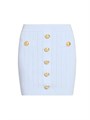 Мини-юбка Balmain из узорчатого трикотажа с декоративными золотыми пуговицами, 83% вискоза, Италия 11025697