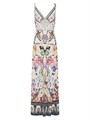 Макси-сарафан A-line из льна с ярким принтом и регулируемыми бретелями от Camilla 11023394