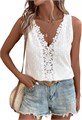Женская майка SweatyRocks с цветочной кружевной отделкой и V-образным вырезом, 100% полиэстер, легкая и дышащая 11289968
