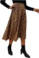 Юбка-миди Milumia с леопардовым принтом, высокая талия, расклешенная, из полиэстера 11283894