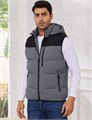Мужской зимний жилет с капюшоном и цветной стёжкой на молнии от Gihuo 11298573